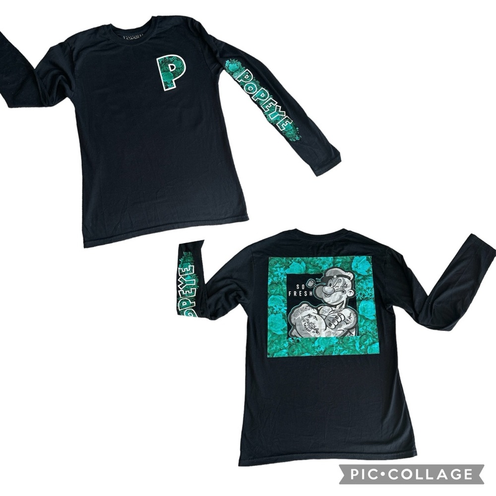 POPEYE Vintage Long Sleeve Graphic Tee Shirt Y2K - Size Small